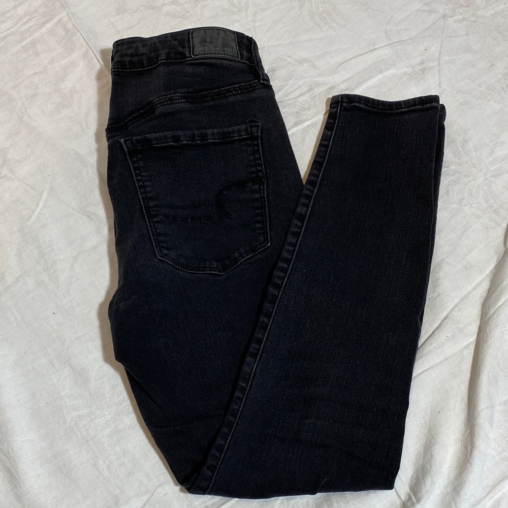 American Eagle NE(X)T Level Stretch Black Skinny Jeans - women- 6 short